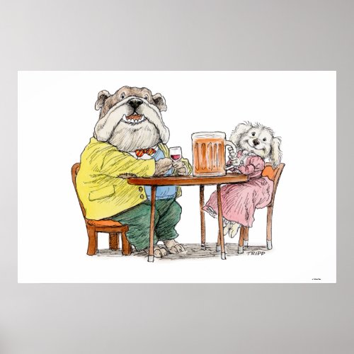 Cheers Beer Dog Couple Print