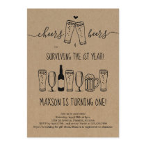 Cheers & Beer First Birthday Party Invitation Cheers & Beer First Birthday Party Invitation