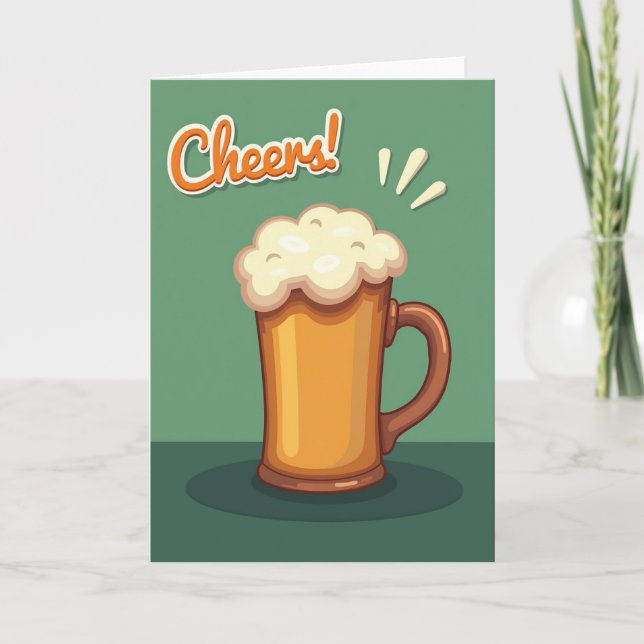Cheers Beer Mug Celebration Card (Front)