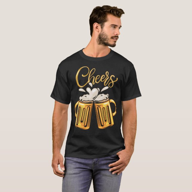 Cheers! Beer Mugs Celebration T-Shirt (Front Full)