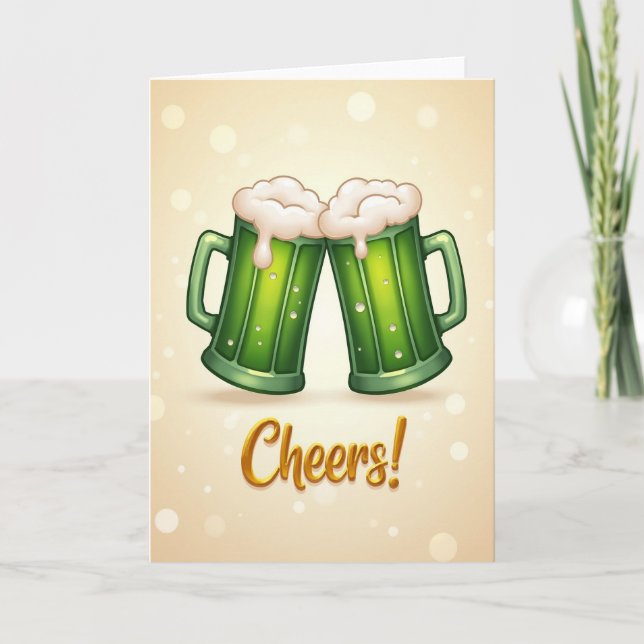 Cheers Beer Mugs Toast Card (Front)