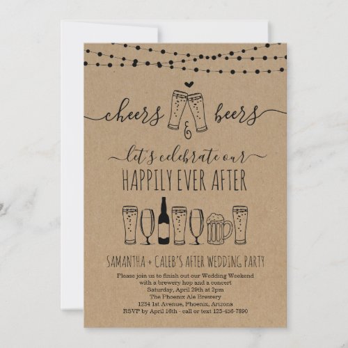 Cheers  Beer Wedding After Party Invitation