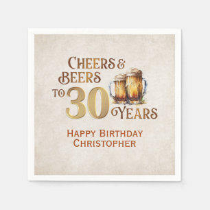 Cheers & Beers 30th Birthday Napkins