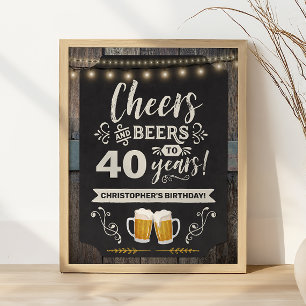 Cheers & Beers 40th Welcome Sign