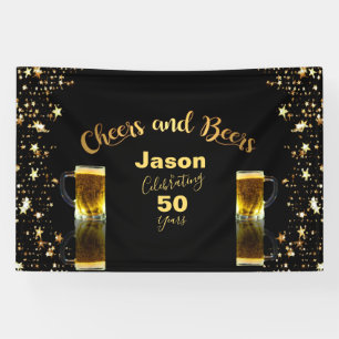 Cheers & Beers 50th Birthday 4'x6' Banner