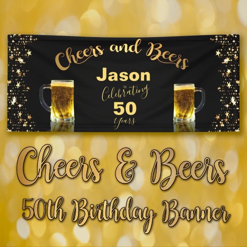 Cheers  Beers 50th Birthday Banner