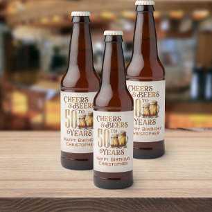 Cheers & Beers 50th Birthday Beer Bottle Label