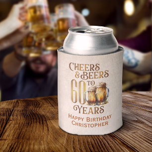 Cheers & Beers 60th Birthday Can Cooler