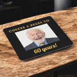 Cheers & Beers 60th Birthday Photo Milestone Square Paper Coaster<br><div class="desc">Celebrate a milestone with these “Cheers and Beers” 60th birthday photo square paper coasters. Personalized with your own photo,  these fun coasters add a unique touch to your party tables while doubling as a memorable keepsake for guests.</div>