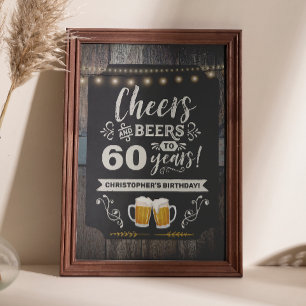 Cheers & Beers 60th Welcome Sign 20x30