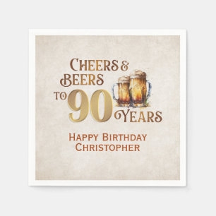 Cheers & Beers 90th Birthday Napkins