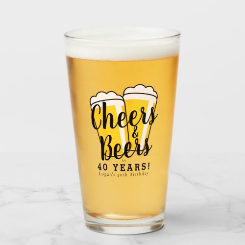 Cheers  Beers Adult Any Age Birthday Glass