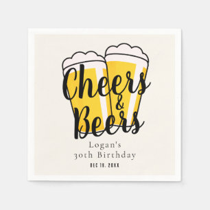 Cheers & Beers Adult Birthday Cream Napkins