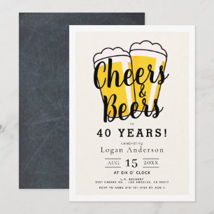 Cheers & Beers Adult Birthday Party Invitation
