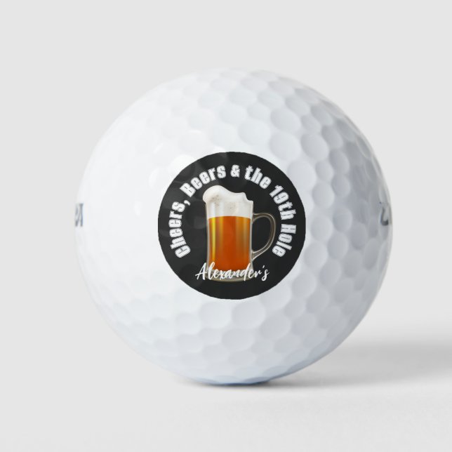 Cheers Beers and the 19th Hole Golf Balls (Front)