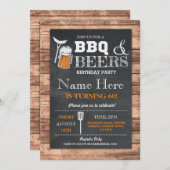 Cheers & Beers BBQ Birthday Party ANY AGE Invite (Front/Back)