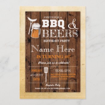 Cheers & Beers Bbq Birthday Party Any Age Invite by WOWWOWMEOW at Zazzle