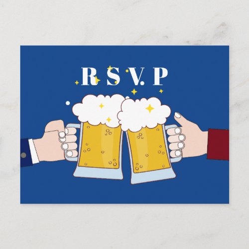 cheers beers beer theme party Postcard RSVP