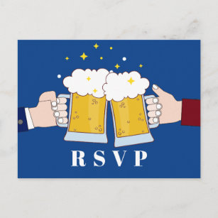 cheers beers, beer theme, party, Postcard RSVP
