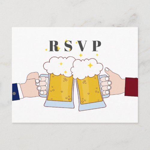 cheers beers beer theme party Postcard RSVP
