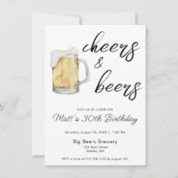Cheers & Beers Birthday Invitation