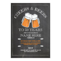 Cheers & Beers Birthday Party 21st 30th Invitation