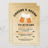 Cheers & Beers Birthday Party Any Age Invitation (Front/Back)