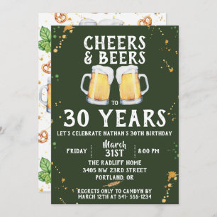 Cheers & Beers Birthday Party Invitation