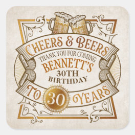 Cheers Beers Birthday Square Sticker