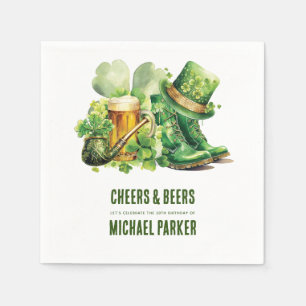 Cheers Beers Birthday St Patrick's Day Custom Napkins