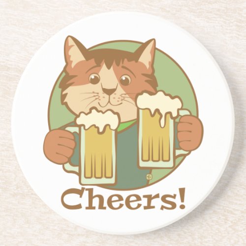 Cheers Beers Cat Coaster