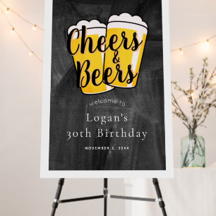 Cheers & Beers Chalkboard Birthday Party Foam Boar Foam Board