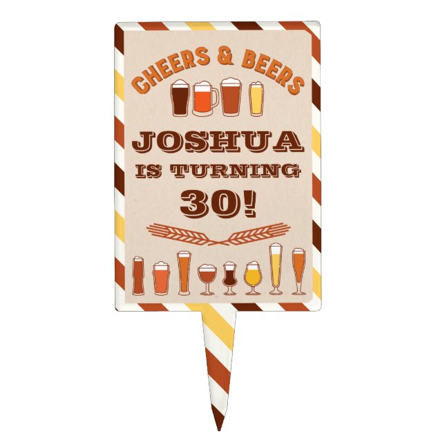 Cheers & Beers Cupcake Topper (Front)