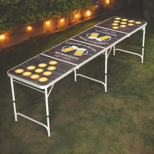 Cheers  Beers Family Name Rustic Beer Pong Table