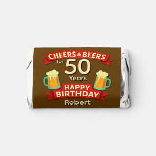 Cheers & Beers for 50 Years Happy Birthday NAME Hershey's Miniatures