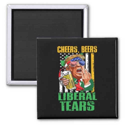 Cheers Beers Liberal Tears Trump Holding Beer Patr Magnet