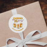 Cheers & Beers Mens Funny 30th Birthday Classic Round Sticker<br><div class="desc">Cheers & Beers Mens Funny 30th Birthday Classic Round Sticker</div>