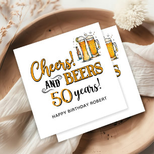 Cheers & Beers Mens Funny Birthday Napkins