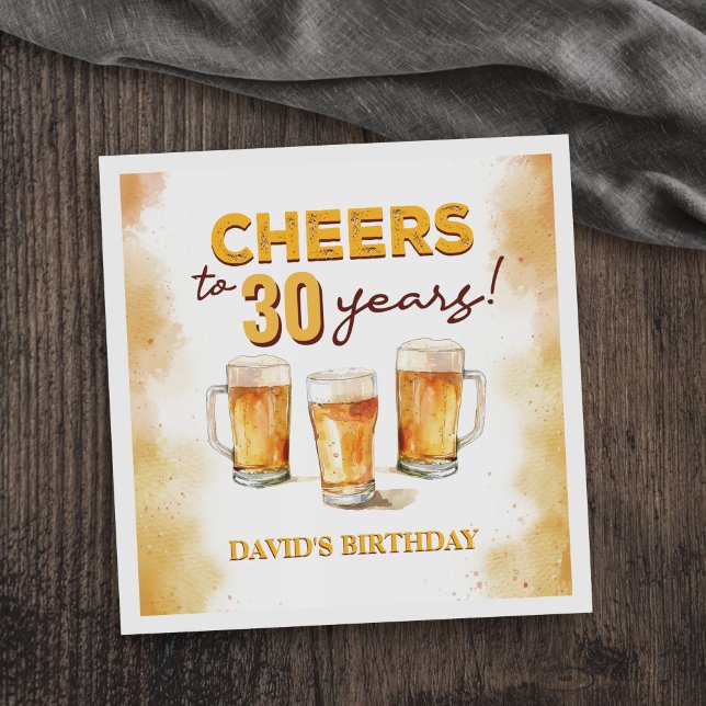 Cheers & Beers Mens Funny Birthday Napkins (Creator Uploaded)