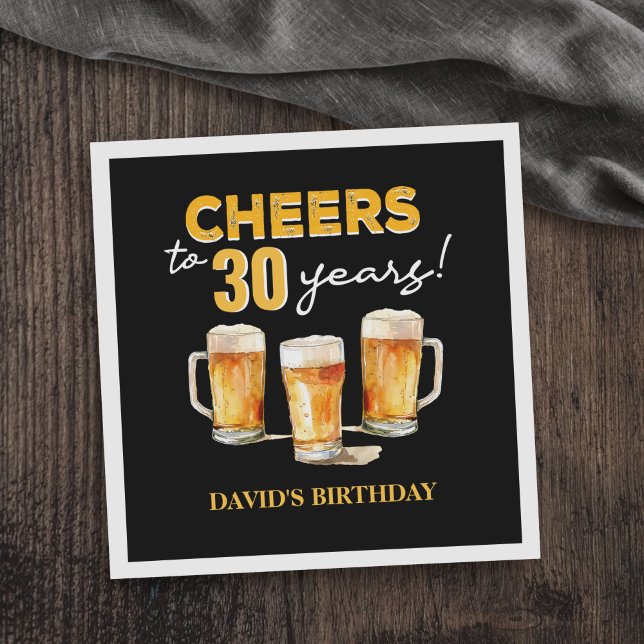 Cheers & Beers Mens Funny Birthday Napkins (Creator Uploaded)