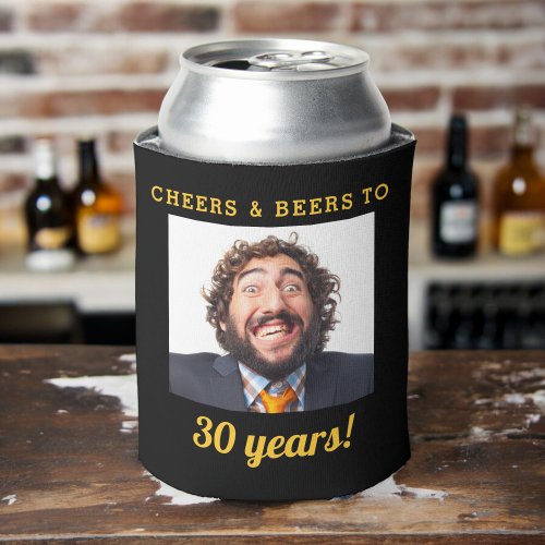 Cheers  Beers Milestone Birthday Photo Keepsake Can Cooler