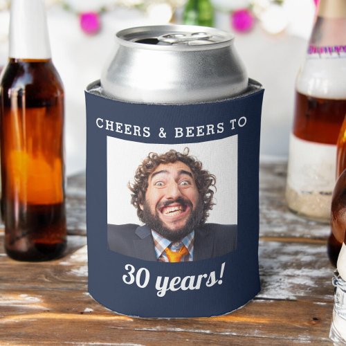 Cheers  Beers Milestone Birthday Photo Keepsake Can Cooler