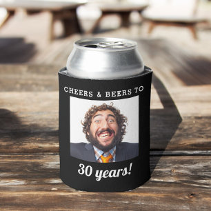 Cheers & Beers Milestone Birthday Photo Keepsake Can Cooler