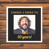 Cheers & Beers Milestone Birthday Photo Keepsake Napkins