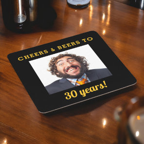 Cheers & Beers Milestone Birthday Photo Keepsake Square Paper Coaster