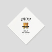 Cheers Beers | Modern Adult 40th Birthday Party Napkins