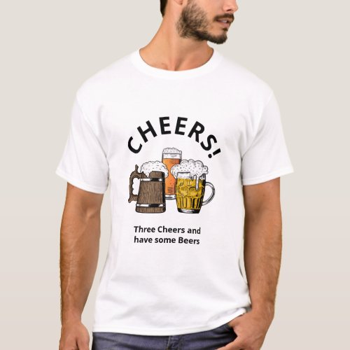 CHEERS Beers Modern Cartoon Customizable T_Shirt