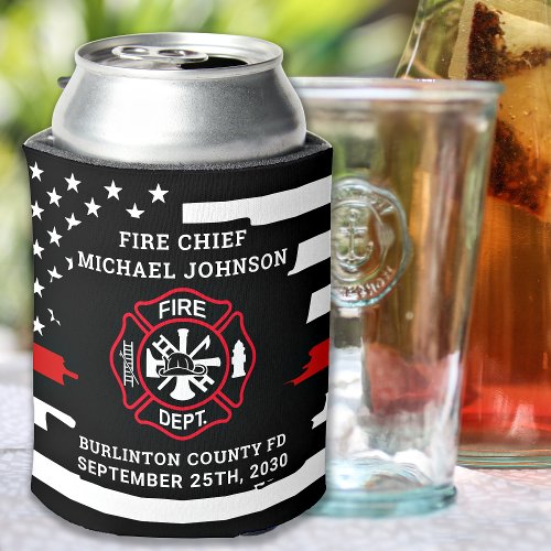 Cheers Beers Personalized Firefighter Retirement C Can Cooler