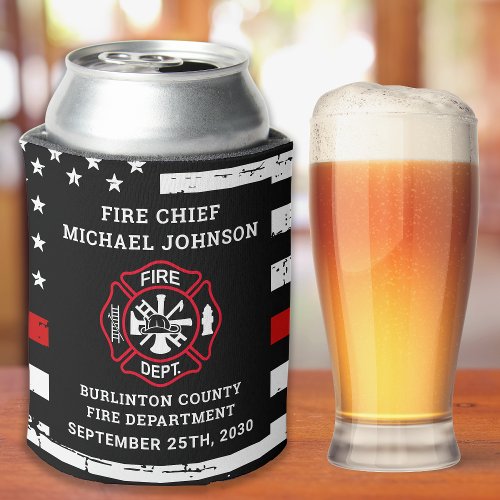 Cheers Beers Personalized Firefighter Retirement Can Cooler