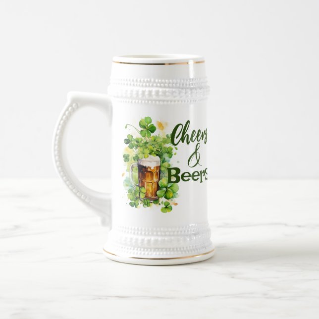 Cheers & Beers | Pint | Shamrock | St. Patrick's Beer Stein (Left)